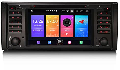 Erisin 7 Zoll Android 11 Autoradio Bluetooth GPS Navi für BMW 5er E39 X5 E53 M5 Unterstützt DAB+ Wireless CarPlay DSP WiFi OBD2 Android Auto Canbus DVB-T/T2 FM Radio RDS USB 4G CD 2GB RAM+32GB ROM