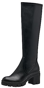 Tamaris Donna Langschaft-Stiefel Bequem, Black, 37 EU