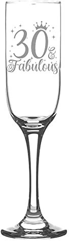 Always Looking Good 30th Birthday Gifts for Women 30 & Fabulous Engraved Champagne Flutes Present for 30 Year Old Ladies Champagne Glasses Laser Engraved Age Champagne Flute Glass