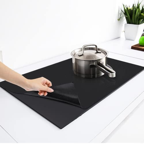 Savieva Induction Hob Protector Mat 52x78cmx2mm Thicken Extra Large Silicone Mat for Kitchen, Nonstick Heat Resistant Cooktop Scratch Protector for Induction Stove,Multifunctional Silicone Mat