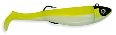 Bass Exciter Weedless Soft Bodied Lure - 9cm, 20gm, with Sharp Thrust Hook, Available, Freshwater or Saltwater, Fishing Gifts for Men. (2pcs/Pack) (Yellow)