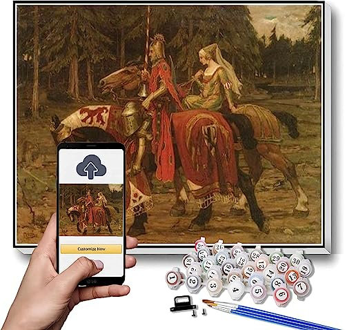 Malen nach Zahlen für Erwachsene Kits Heraldische Rittermalerei von Alphonse Mucha Arts Craft für Home Wall Decor