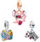 Doyafer 925 Sterling Silber Charms Set Anhänger passen Frauen Charms Armband Halskette Cartoon Perlen für Mädchen Geschenk 3-Stück/Paket