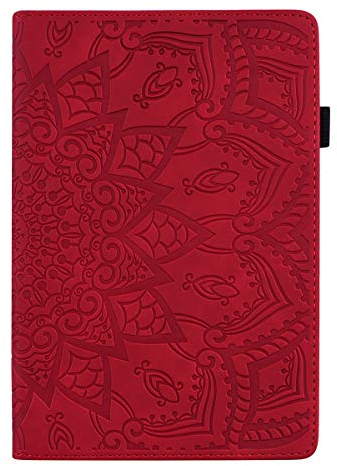 Vkooer Hülle für Samsung Galaxy Tab S9 Ultra/S8 Ultra 14.6 Zoll 2023 Tablette Schutzhülle SM-X916B/X910N [Auto Schlaf/Wach Funktion] PU Leder Flip Book Cover mit Kartentasche Stifthalter, Rot