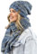 Alur Mütze Damen Beanie mit Schal Set Wintermütze Strickmütze - Warme Elastisch Elegant Winter Mütze Schal EKO - Weiches Garn Stilvoll Universell Warm (WZ7)