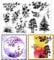 GLOBLELAND Blumen Gras Silhouette Transparente Stempel für Scrapbooking Baum Pflanzen Klare Stamps Äste Blumenbeet Silikonstempel Für Kartengestaltung DIY Prägung Journaling