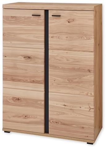 Aktenschrank in Altesche massiv, Old Artisan Oak Optik FSC-zertifiziert - Moderner Büroschrank mit 2 Türen - 90 x 124 x 38 cm (B/H/T)