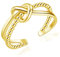 Cangall 925 Sterling Silber Damen Ring - Offen Verstellbar, Elegant Schlicht Gold Liebesknoten, Unendlichkeit Keltischer Knoten Fingerring für Mädchen