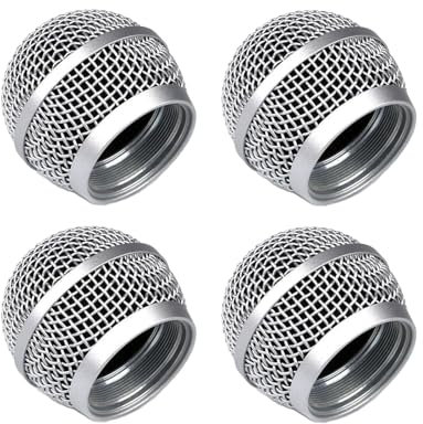 Generic 4 Pack Replacement Microphone Mesh Grill,Microphone Ball Head Grille for Shure PG58,PGA58,PGA48
