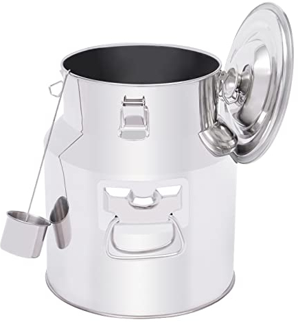 Jarra de leche, cubo de vino, jarra de leche, jarra de té, bidón de té, barriles de transporte multifuncionales, acero inoxidable 201, hermética para el almacenamiento de licores, aceite de cocina,