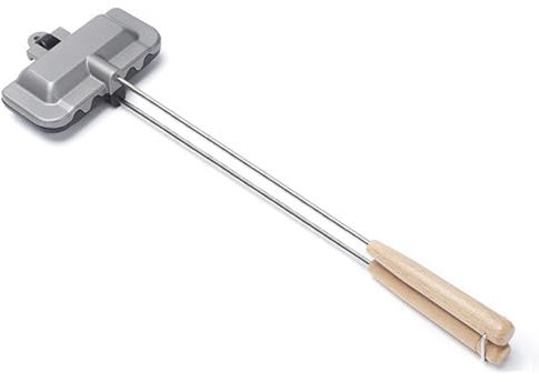 QOKLIYUI Materiales Planchas para sándwiches para Acampar Hierro Fundido Duradero Aleación de Aluminio Fabricante de Pasteles de montaña Cocina para Perros Calientes de Hierro Fundido, 2