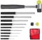 Wzhtuzi 9 Teilige Roll Pin Punch Set, 9 Teilige Durchschlag, Splinttreiber Set 1/16-5/16 Durchschlag Werkzeug mit Tasche zum Einrollen und Splintentreiber und Hammer mit Ersatz-Gummiköpfen