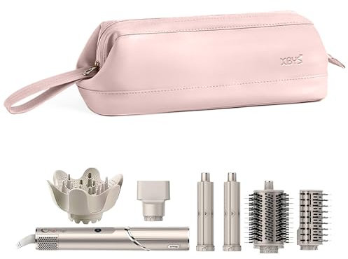 Linpr Bolsa de Almacenamiento de Viaje para Secador de Pelo Dyson Airwrap/Shark Flexstyle Complete Styler y Accesorios, Estuche de Viaje Portátil, Funda Plancha Pelo de Transporte (Rosa, Capa única)
