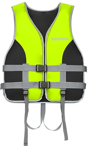 Rettungsweste Schwimmweste für Erwachsene Kinder 20-120 kg Atmungsaktiv Neopren Auftriebsweste 50N Unisex Verstellbare Schwimmhilfe Schwimmjacke für Wassersport Sup Kajak Angeln Segeln Wasserski