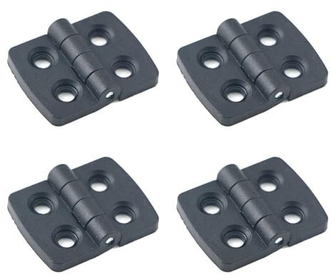 Aoktorkit 4 bisagras plegables de nailon ABS negro de 30 x 40 mm para puertas, ventanas, armarios y más