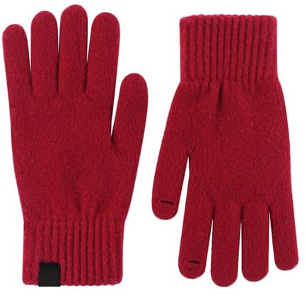 Damen Strickhandschuhe, warm, Winter, einfarbig, Touchscreen-freundlich, BJN769, rot, A