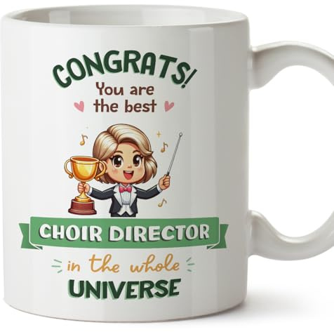 MUGFFINS Choir Director Woman Mug - in English - Best in Universe Trophy - Funny Gift for Colleagues - Ceramic 11oz Mug