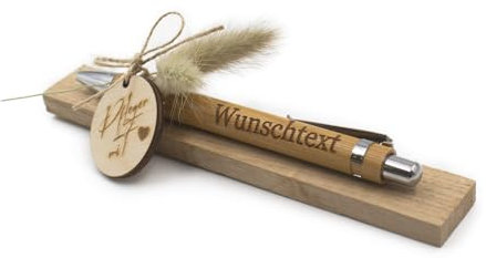VmG-Store Holz Kugelschreiber als Geschenkidee zum Muttertag Mama Vatertag Geburtstag Papa Oma und Opa Arbeitskollege Freundin Freund (Mit Wunschname, 26 Pfleger mit Herz)
