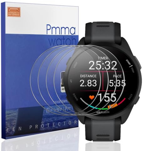 Euukzzea Pellicola protettiva per Garmin Forerunner 165, Vetro Temperato[Durezza 9H][Anti-Graffio][Senza Bolle] Trasparente Protezione Schermo per Garmin Forerunner 165 -[4 Pezzi]