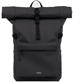 Sandqvist Stream Rolltop Backpack 16”, 34L, Black, Waterproof Laptop Backpack, 16 Laptop Compartment, Recycled Materials