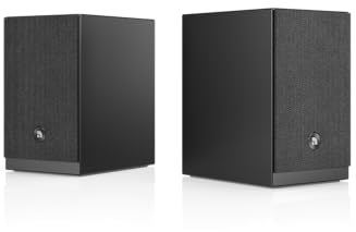 Audio Pro A28 W Active Stereo Multiroom Speakers 2×75 W Class-D, TV ARC, AirPlay 2, Google Cast, Optical & RCA Inputs, 238×150×200 mm, Remote & Presets (Black)
