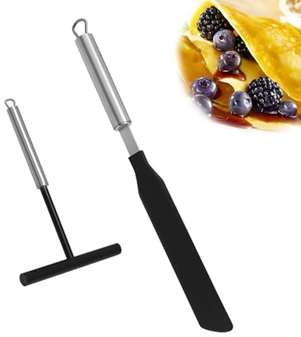 Crepes distributor and spatula, 2 pieces crepe spatula, crepe distributor, dough distributor for crepes, for home, kitchen, baking, cooking, baking tools