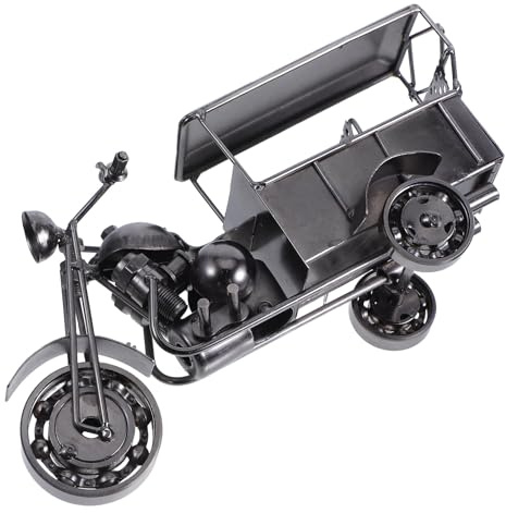 DOITOOL Retro Metall Dreirad Modell Miniatur Naturgetreue Schreibtisch Deko aus Metall für Büro und Zuhause Kompakte Vintage Ornament Figur