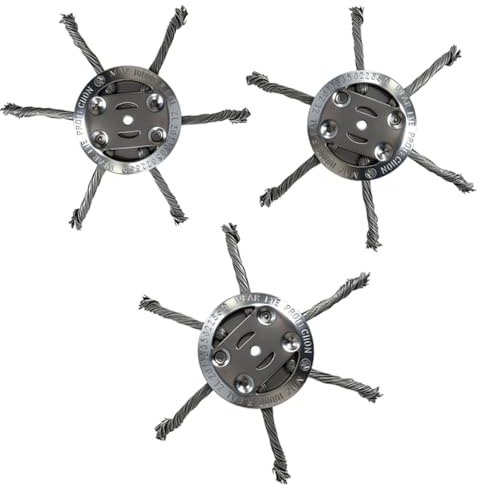 3 Pieces Steel Wire for Lawn Mower,150mm Weed Brush for Lawn Mower,Steel Wire Lawn Mowers,Weed Removal,Garden