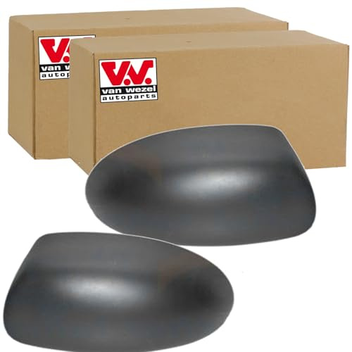 2x Van Wezel Spiegelkappen Schwarz | 1858843 + 1858844 Kompatibel mit Focus I (daw, Dbw),focus I Stufenheck (dfw),focus I Turnier (dnw)