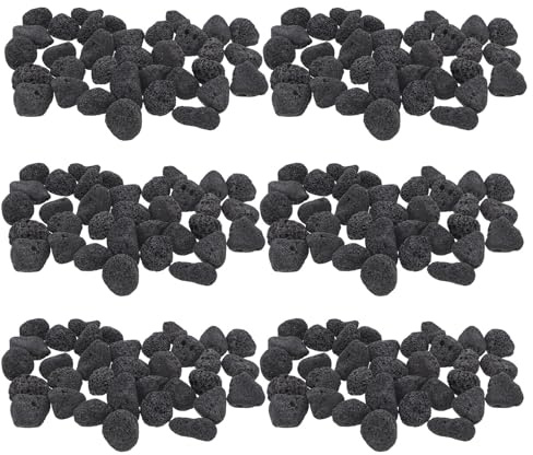 RORPOIR Saunasteine 6 Beutel 600g Stein für Sauna und Dampfraum | 4–5 Cm, Schwarz, Poröse Struktur, Leicht zu Reinigen, Passend für Spa und Sauna