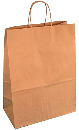 250 Papiertragetaschen 22+10x28cm mit Kordel braun Papiertüten Einkaufstüten Shopping Tragetaschen 90/m² Papier