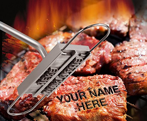 BUVTEC Barbuzzo BBQ Grill Brandeisen Brandmarken mit wechselbaren Buchstaben Grillbuch für Männer