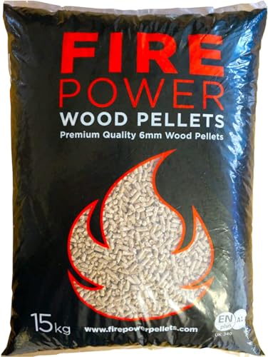 Firepower Wood Pellets for Pizza Oven (15kg) - High-Calorific, Low-Moisture Wood Pellets for Ooni and Ninja Pizza Oven - Virgin Softwood Oven Pellets, Ideal for Woodfire Grills