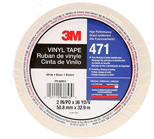 Ruban adhésif vinyle 3M 471 haute performance, blanc, 50,8 mm x 32,9 m