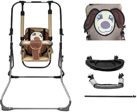 2in1 Skyline Kinderschaukel Babyschaukel Babywippe Zimmerschaukel Gartenschaukel Indoor Outdoor Baby Schaukel und Hochstuhl in einem Sicherheitsgurt mit Bügel kompakt zusammenklappbar Drinnen Draußen