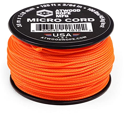 Atwood Rope MFG Micro Cord 125ft Neon Orange