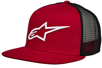 Alpinestars Herren Corp Trucker Baseball Kappe, Rot Schwarz, Einheitsgröße EU