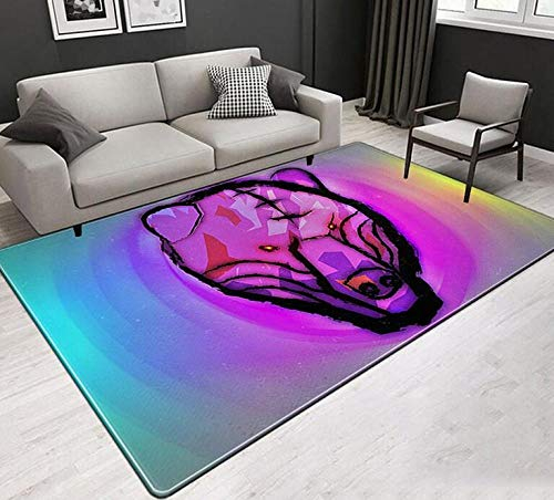 YQZS Einfacher Teppich des Wohnzimmer-3D Druckte Kundengebundene Abstrakter Tigerkopf Weiches Gefühl Und Kompakte Bauweise Mit,200X300Cm(79X118Inch)