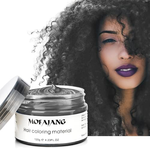 Temporäre Haarfarbe, Styling Haartone für Männer Frauen, Natürliche Frisur Pomade, Temporäre Haarfärbemittel Wachs für Party, Cosplay & Halloween, 4,23 Unzen (Schwarz)