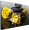 Estika Leinwand bilder - Gelbe Rosen auf Spa-Steinen - 90x60 cm, 1 teilige kunstdruck - Wandbilder wohnzimmer, schlafzimmer, Moderne wanddeko, Bild auf leinwand - Blumen bilder - 2554A_1L