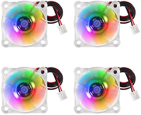AEDIKO 4010 Mini Brushless 24V DC Cooling Fan - 40x40x10mm Hydraulic Bearing Fan RGB LED with 2 Pin Terminal for 3D Printer, DVR, PC, CPU