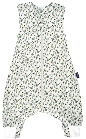 Alvi Sleep-Overall Light Baby Schlafsack mit Füßen Sommerschlafsack Kinderschlafsack aus Baumwolle (GOTS Petit Fleurs, 90 cm)