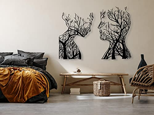 VAILLA ® Albero della vita, Quadro moderno soggiorno, Decorazione 3D Murali in legno, Quadretti da parete in nero e oro, Decorazioni moderni muro per salotto, camera da letto, Corridoio, casa