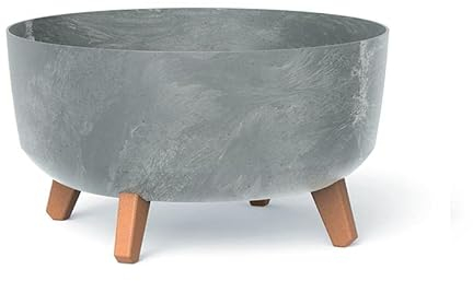 Blumentopf mit Füßen Pflanzkübel - 20,7 x Ø 38 cm - Blumenkübel Beton Effect Gracia, Grau, DGRL400LE