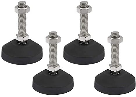 SHUIOG 4 Stück Stellfuß M12 x 100MM Einstellschraube, Möbelfuß Sockelfuß Kann Tragen Verstellbare Füße Stellschraube Stellteller Stellfuß Maximal 20 ° Neigung (4PCS M12 x 100mm x Ø40mm)