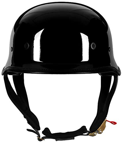 Casco Moto Omologato ECE Mezzo Casco Stile Retrò Tedesco Caschi Jet Moto Incrociatore Scooter Casco Cool Per Uomini E Donne Casco Mezzo Viso Calotta Cranica Elmetto B,L(59-60CM)