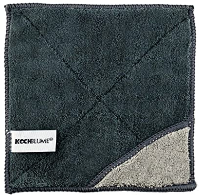 Kochblume| Microfasertuch 18 x 18 cm Anthrazit/Hellgrau