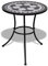 Homgoday Bistrotisch Gartentisch Balkontisch Terrassentisch Mosaiktisch Beistelltisch Couchtisch Gartenmöbel Tisch mit Mosaikplatte Schwarz und Weiß 60 cm Mosaik