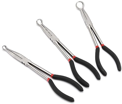 AIRTOON - Set of 3 11 Hose Grip Pliers, Spark Plug Removal Pliers, 5/16, 1/2 and 3/4 for easy removal and installation of hoses and