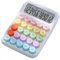 Qiebenav Calculator Vintage Desktop calculator Round button Large screen portable scientific calculator handheld Candy color calculator White